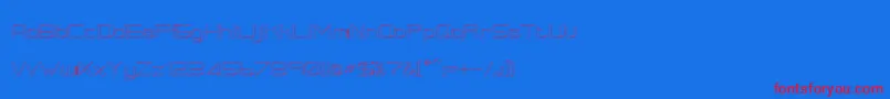 フォントRmSquarial3D – 赤い文字の青い背景