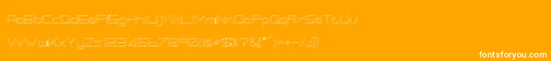 RmSquarial3D-Schriftart – Weiße Schriften auf orangefarbenem Hintergrund