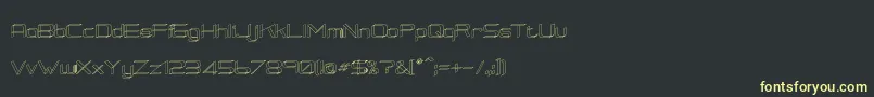 フォントRmSquarial3D – 黒い背景に黄色の文字