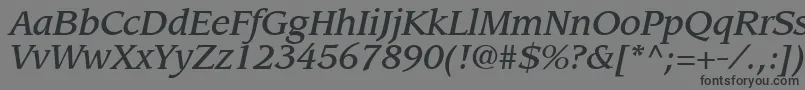 フォントAdvisorMediumSsiMediumItalic – 黒い文字の灰色の背景