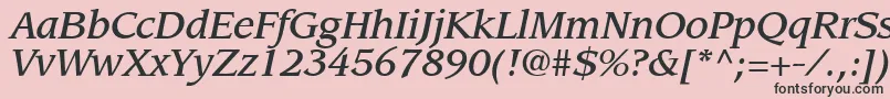 フォントAdvisorMediumSsiMediumItalic – ピンクの背景に黒い文字