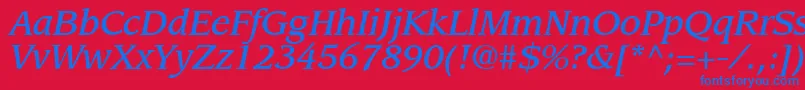 AdvisorMediumSsiMediumItalic Font – Blue Fonts on Red Background