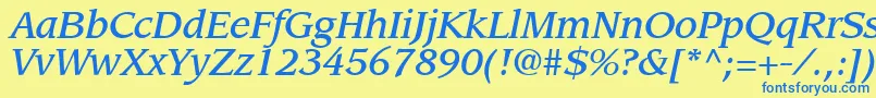 AdvisorMediumSsiMediumItalic Font – Blue Fonts on Yellow Background