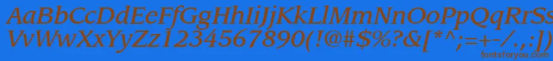 Czcionka AdvisorMediumSsiMediumItalic – brązowe czcionki na niebieskim tle