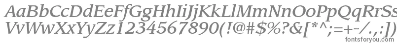 AdvisorMediumSsiMediumItalic-fontti – harmaat kirjasimet valkoisella taustalla