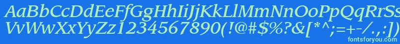 AdvisorMediumSsiMediumItalic Font – Green Fonts on Blue Background