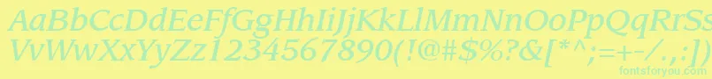 AdvisorMediumSsiMediumItalic Font – Green Fonts on Yellow Background