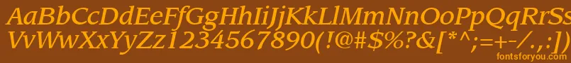 AdvisorMediumSsiMediumItalic Font – Orange Fonts on Brown Background