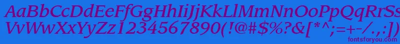 AdvisorMediumSsiMediumItalic Font – Purple Fonts on Blue Background