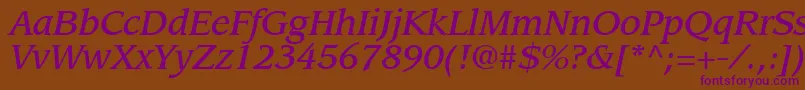 AdvisorMediumSsiMediumItalic Font – Purple Fonts on Brown Background