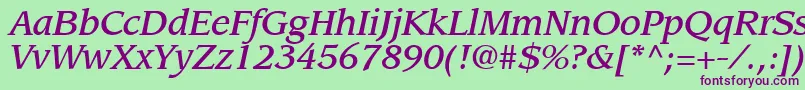 AdvisorMediumSsiMediumItalic Font – Purple Fonts on Green Background