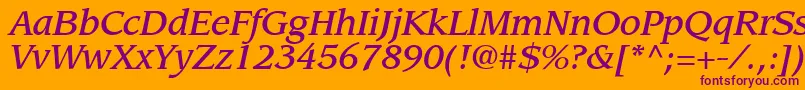 AdvisorMediumSsiMediumItalic Font – Purple Fonts on Orange Background