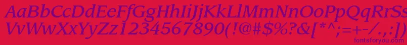 AdvisorMediumSsiMediumItalic Font – Purple Fonts on Red Background