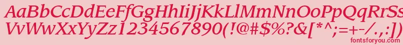 AdvisorMediumSsiMediumItalic Font – Red Fonts on Pink Background