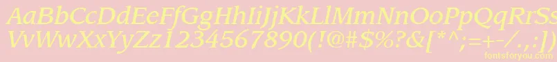 AdvisorMediumSsiMediumItalic Font – Yellow Fonts on Pink Background