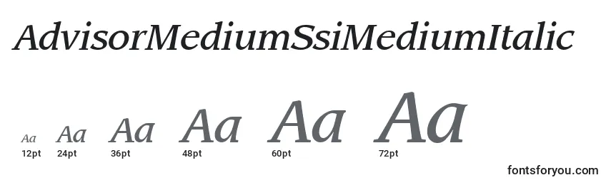Размеры шрифта AdvisorMediumSsiMediumItalic