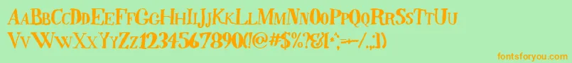 Quincy Font – Orange Fonts on Green Background