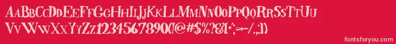 Quincy Font – Pink Fonts on Red Background