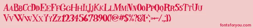 Quincy Font – Red Fonts on Pink Background