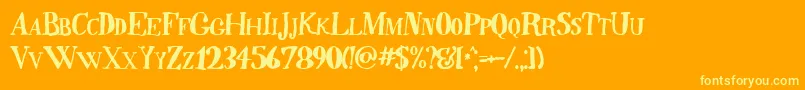 Quincy Font – Yellow Fonts on Orange Background