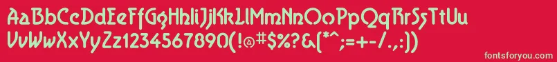 AeroliteBold Font – Green Fonts on Red Background