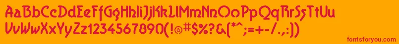 AeroliteBold-Schriftart – Rote Schriften auf orangefarbenem Hintergrund