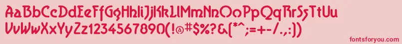 AeroliteBold Font – Red Fonts on Pink Background