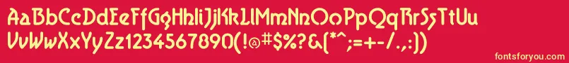AeroliteBold Font – Yellow Fonts on Red Background