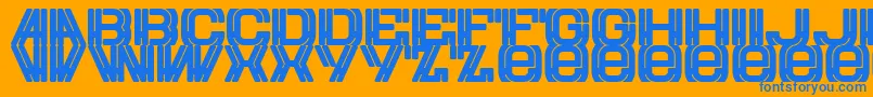 フォントEurow – オレンジの背景に青い文字