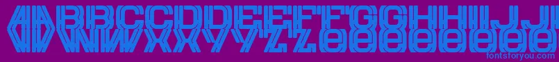 フォントEurow – 紫色の背景に青い文字