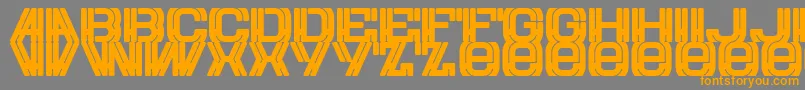 フォントEurow – オレンジの文字は灰色の背景にあります。