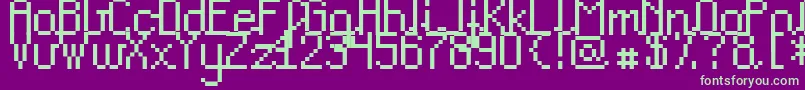 Teacp Font – Green Fonts on Purple Background