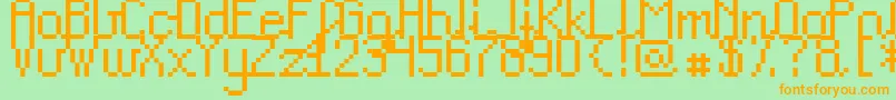 Teacp Font – Orange Fonts on Green Background
