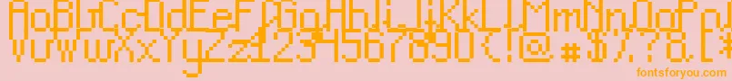 Czcionka Teacp – pomarańczowe czcionki na różowym tle