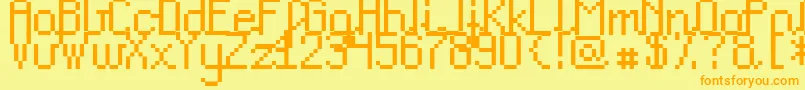 Teacp Font – Orange Fonts on Yellow Background
