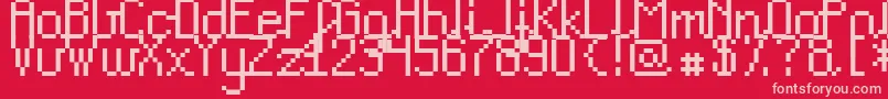 Teacp Font – Pink Fonts on Red Background