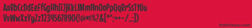 フォントMousememoirsRegular – 赤い背景に黒い文字