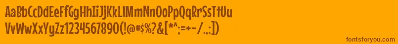 Шрифт MousememoirsRegular – коричневые шрифты на оранжевом фоне