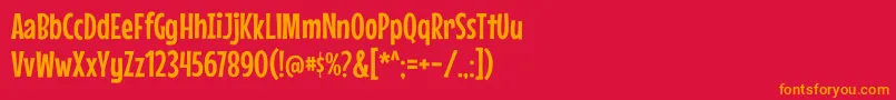 MousememoirsRegular Font – Orange Fonts on Red Background