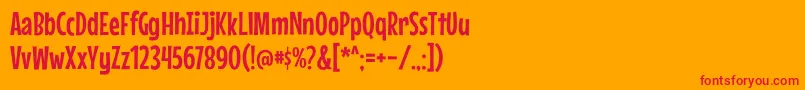 MousememoirsRegular Font – Red Fonts on Orange Background