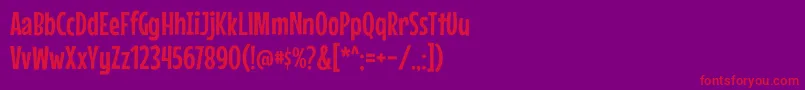 MousememoirsRegular Font – Red Fonts on Purple Background