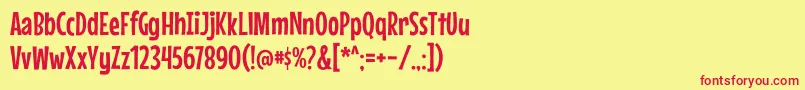 MousememoirsRegular Font – Red Fonts on Yellow Background
