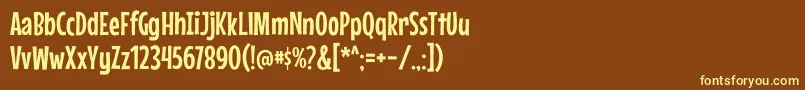 MousememoirsRegular-fontti – keltaiset fontit ruskealla taustalla