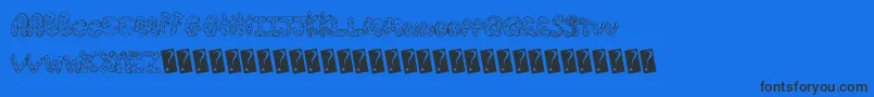 Creamcone-Schriftart – Schwarze Schriften auf blauem Hintergrund