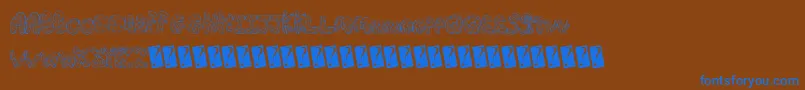 Creamcone-Schriftart – Blaue Schriften auf braunem Hintergrund