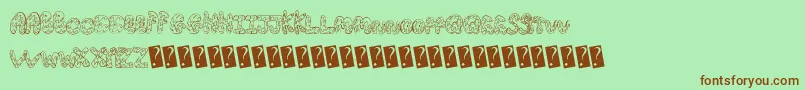 Creamcone-Schriftart – Braune Schriften auf grünem Hintergrund