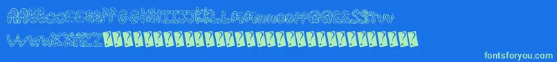 Weitere Informationen zur Creamcone-Schriftart Creamcone-Schriftart – Grüne Schriften auf blauem Hintergrund