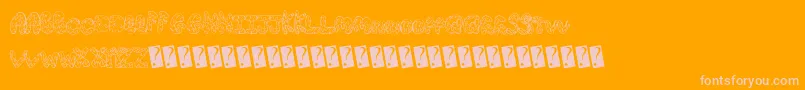 Creamcone Font – Pink Fonts on Orange Background