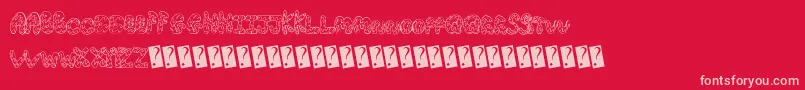 Creamcone-Schriftart – Rosa Schriften auf rotem Hintergrund