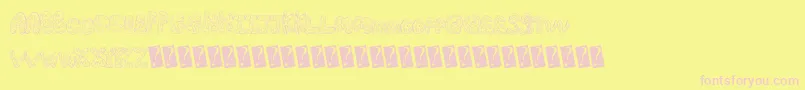 Creamcone Font – Pink Fonts on Yellow Background